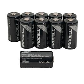 10x CR123A Duracell Procell - 3V