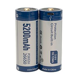2x Keeppower 26650 5200mAh (protected) - 8A - USB
