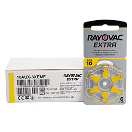60x 10 Rayovac Extra hearing aid batteries