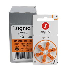 60x 13 Siemens Signia Pilas para audífonos