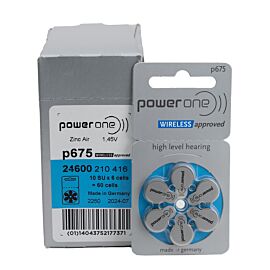 60x 675 PowerOne Wireless Pilas para audífonos