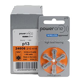 60x 13 PowerOne Wireless Pilas para audífonos
