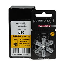 60x 10 PowerOne Evolution hearing batteries