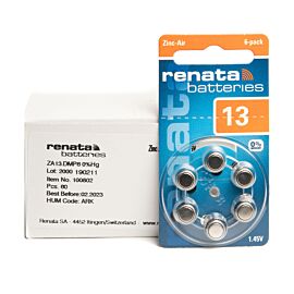 60x 13 Renata ZA Pilas para audífonos best use before august 2023