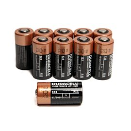 10x CR123A Duracell Lithium  - 3V