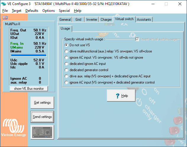 Virtual switch: Do not use VS.