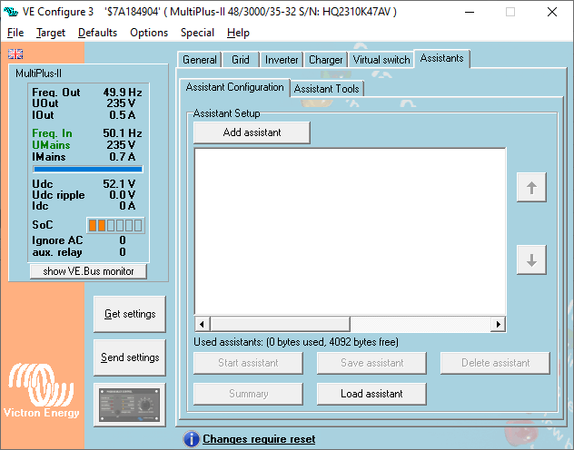 Tabblad Assistants: voeg de ESS Assistant toe en configureer deze.